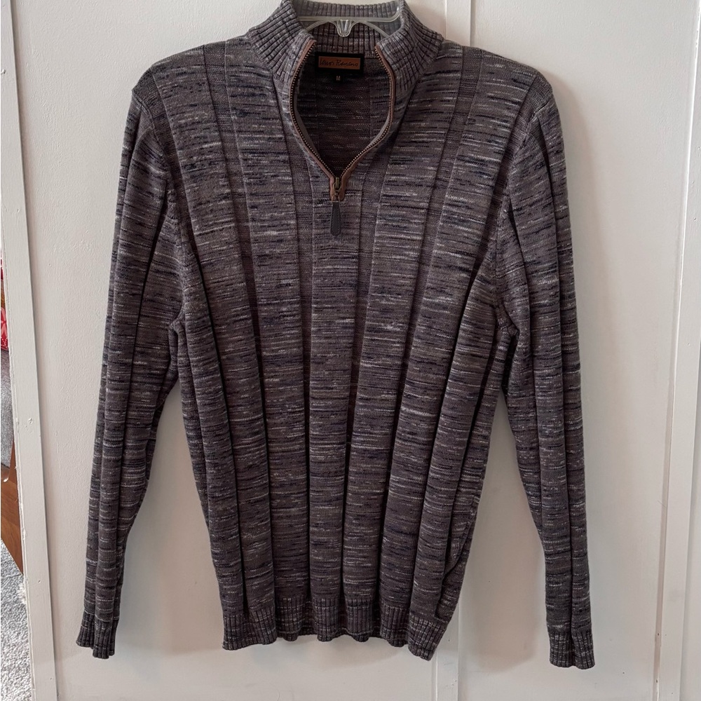 Lenor Romano Space Dyed Quarter Zip Cotton/ Viscose Blend Size Medium EUC